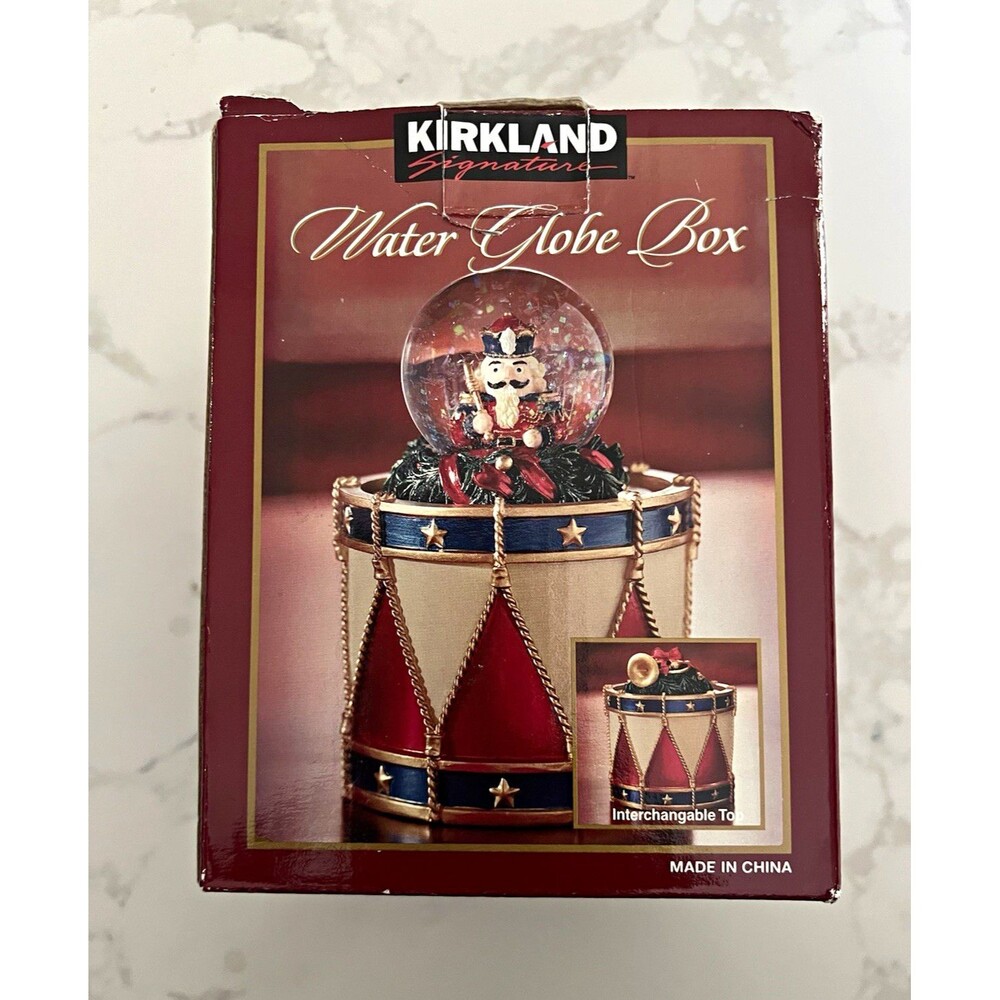 Kirkland Signature Nutcracker Glass Snow Globe Interchangeable Top Christmas